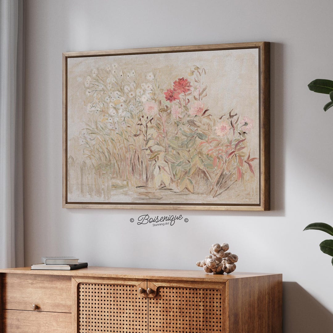 Vintage Wildflower Framed Canvas Print | Botanical Wall Art | Antique ...
