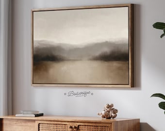 Minimalist Wild field Watercolor Art Print | Framed Canvas Print with hanging kit
