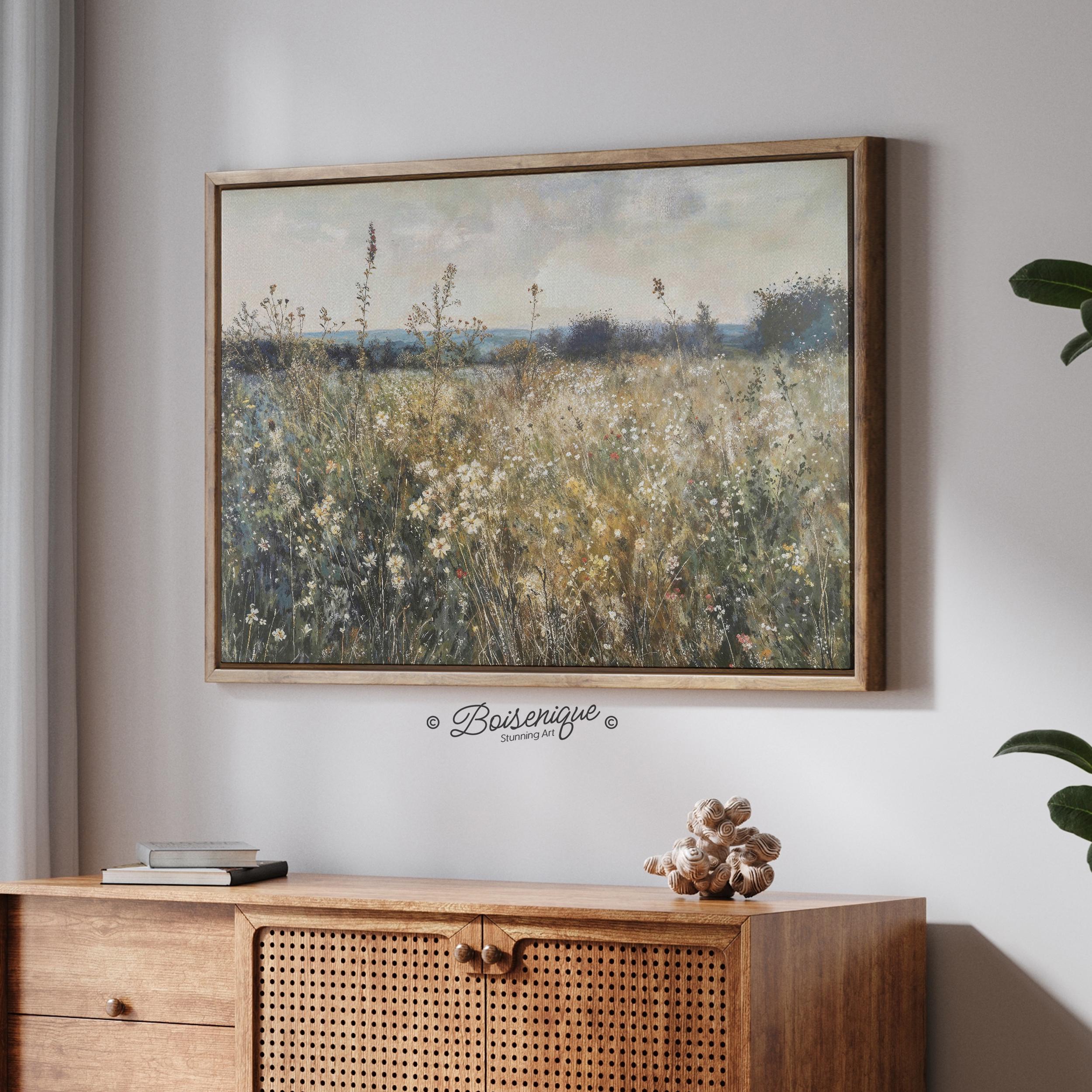 Wildflower Field Canvas Print: Framed Spring Meadow Wall Art - Etsy