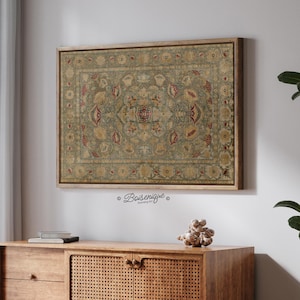 Retro Tapestry | Vintage Rug Print on Framed Canvas with hanging kit