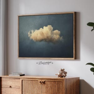 Moody Cloud Wall Art | Dark Sky Cloud Print | Atmospheric Cloud Painting | Minimalist Cloud Decor | Dreamy Cloud Canvas | Frame Modern Cloud