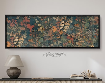 Vintage Floral Framed Canvas Print: Wildflower Garden Wall Art