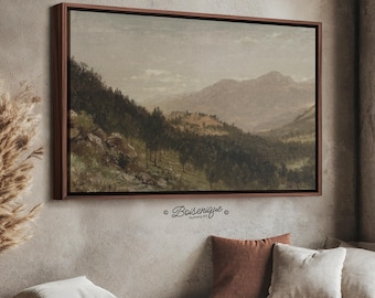 Toile vintage encadrée : impression de campagne française rustique