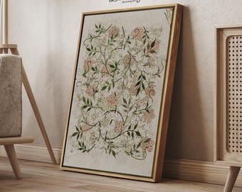 William Morris botanische canvasafdruk: vintage bloemenmuurkunst