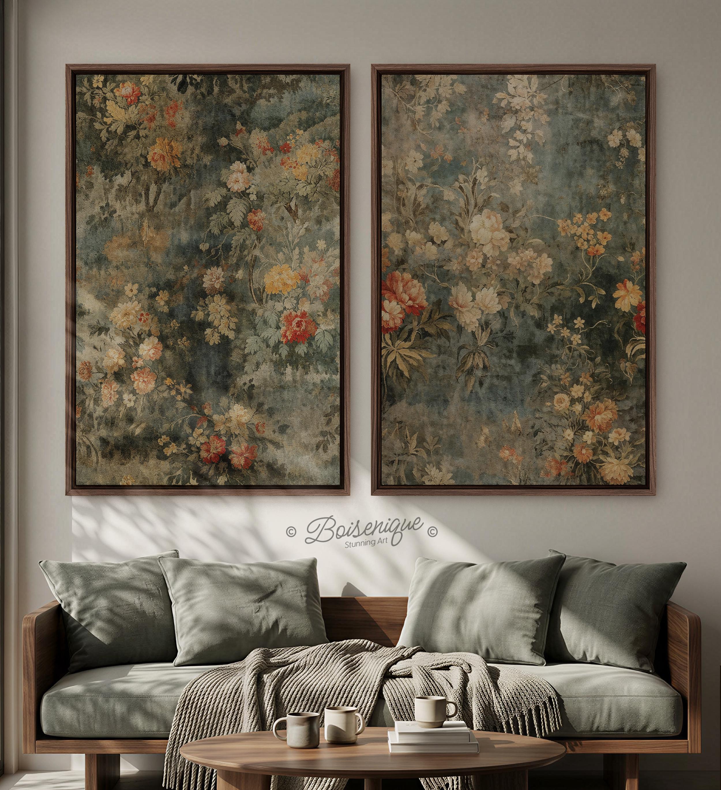 Vintage Floral Botanical Print Set | Romantic Antique Rose Wall Art ...