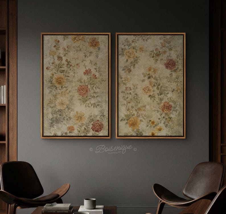 2 Panel of Wildflowers Field Landscape Wall Art | Framed Canvas Print ...