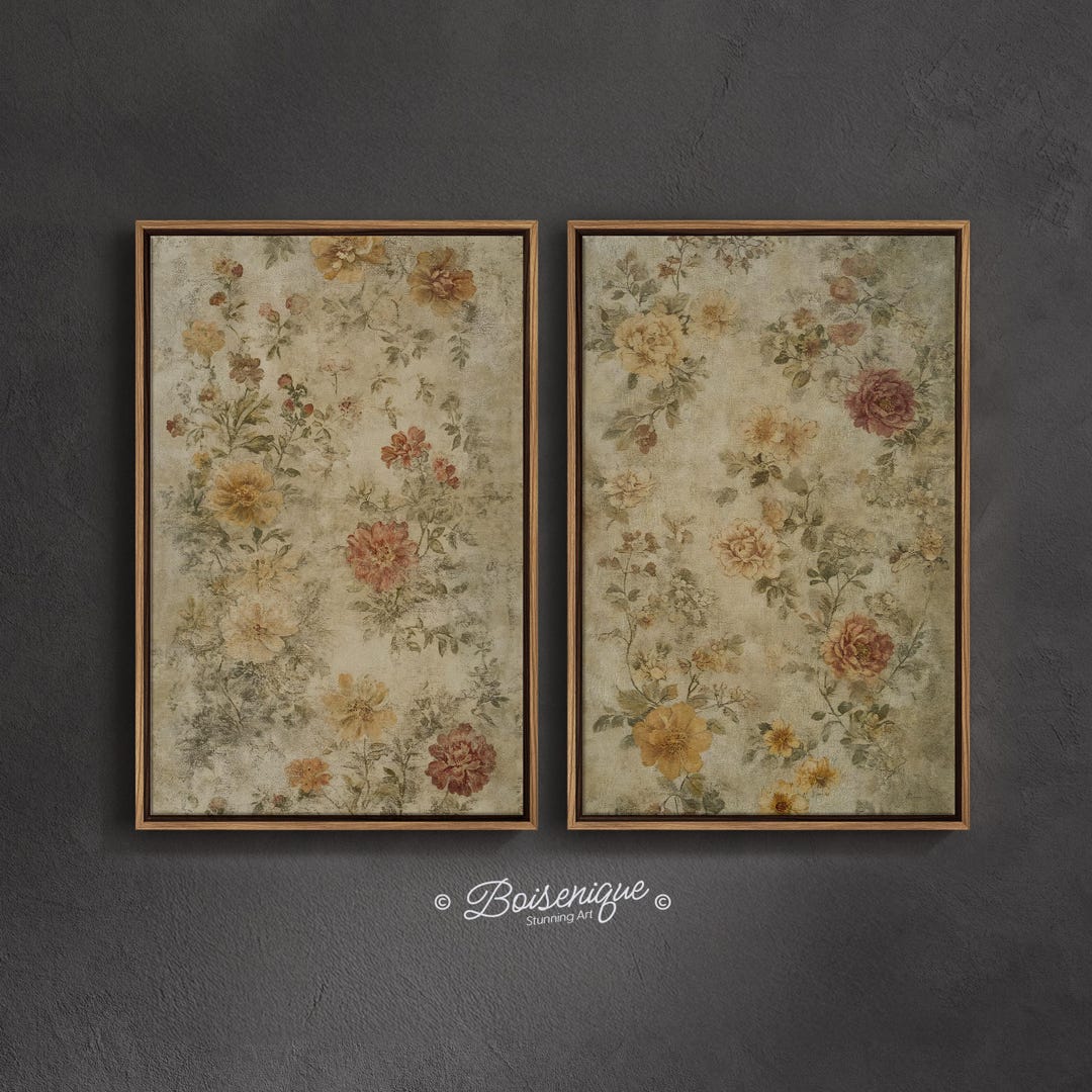 2 Panel of Wildflowers Field Landscape Wall Art | Framed Canvas Print ...