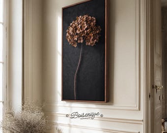 Hydrangea Canvas Print: Minimalist Floral Wall Art with Wood Frame