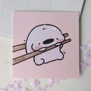 Impressão artística pequena de Nina com palitos | 12 x 12 cm, decoração de parede, exibição de arte, cartão postal