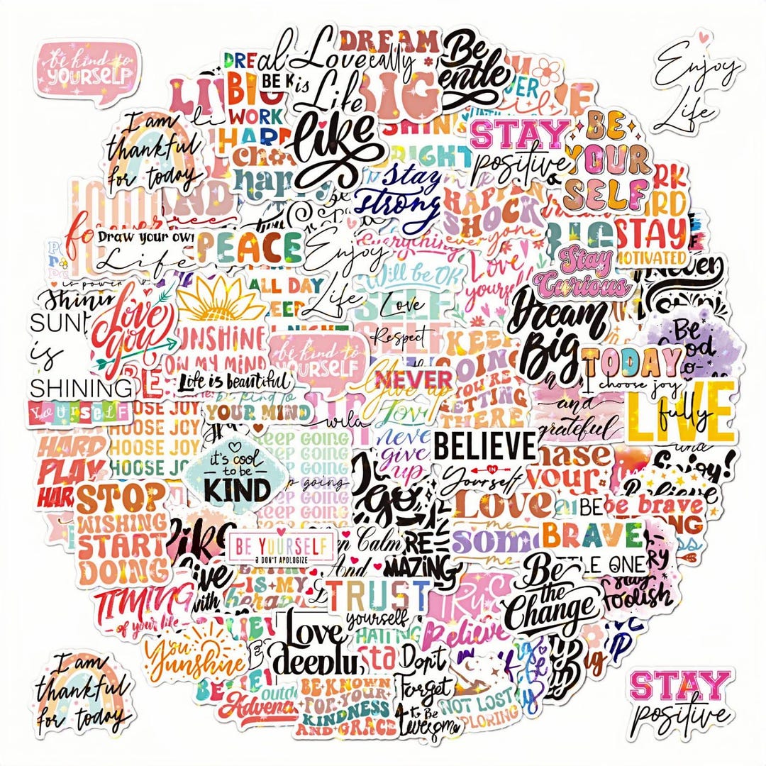 100 PCS Inspirational Quote Stickers, Motivational Positive Affirmation ...
