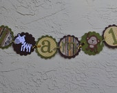 Safari or Jungle themed I am One Highchair Birthday Banner