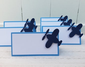 Set of 10 Airplane Place Cards 