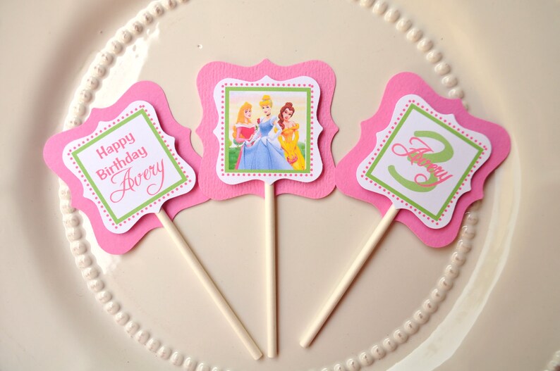 Disney Princesses Birthday Party cupcake toppers set of 12 Etsy