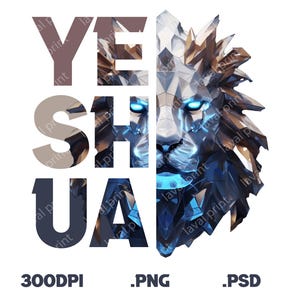 Yeshua Lion - Lion of Judah Digital Design | Sublimation and T-Shirt Design