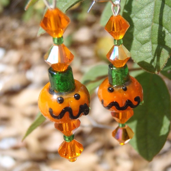 Little Crystal Jack O' Lantern Earrings