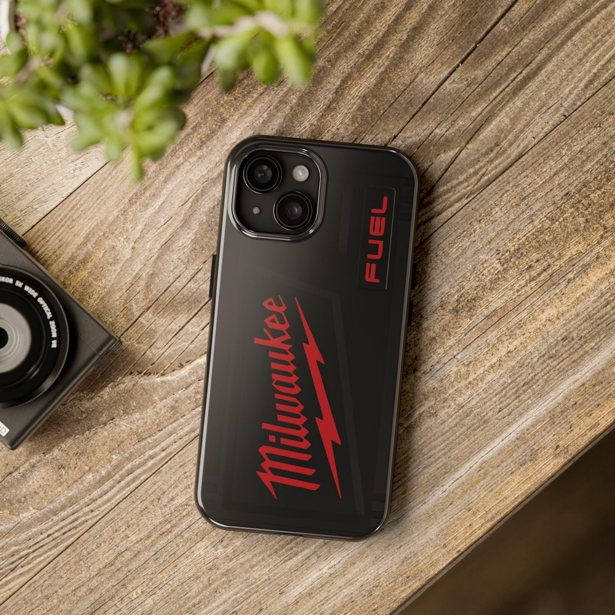 Milwaukee Fuel Phone Case, Tough Shockproof Case for iPhone, Red Black Power Tool Inspired Cover, Gift for Milwaukee Fans