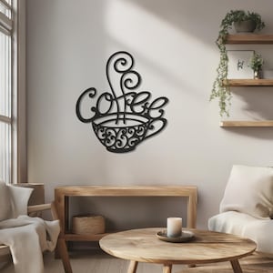 Vintage Coffee Metal Wall Art – Barista Kitchen Decor – Rustic Coffee Sign – Cafe Wall Hanging – Gift for Coffee Lovers