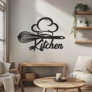 Personalized Metal Kitchen Sign – Minimalist Custom Name Wall Art – Modern Kitchen Decor Gift
