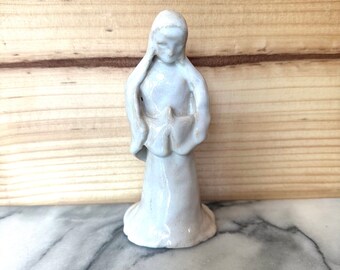 Vintage Hand Built Virgin Mary Figurine 5.5inches Tall