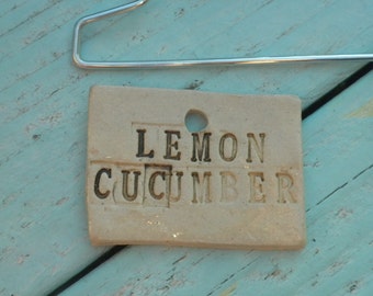 Handmade Ceramic Lemon Cucumber Plant Marker