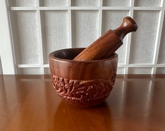 Vintage Wooden Handmade Okhli Mortar and Pestle