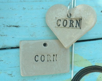 Handmade Ceramic Corn Plant Marker