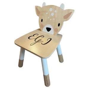 Personalized Toddler Seat - Deer, Customized Gift, Wooden Kids Chair, Children’s chair, Unique Children&#39;s Furniture, Modern Toddler Chair