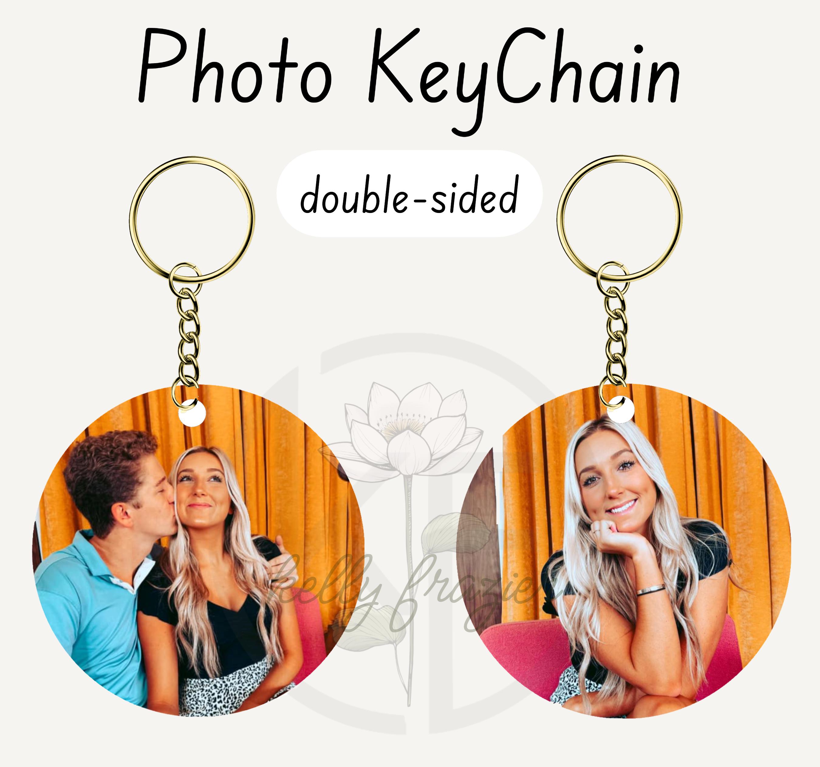 Double Keychain Personalized/photo/double-sided Keychains/sublimated Prints/round ...