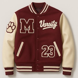 Custom Varsity Jacket – Personalized Letterman Jackets Bulk & Single | Chenille / Simple Embroidery | Team, School, Logo, Name