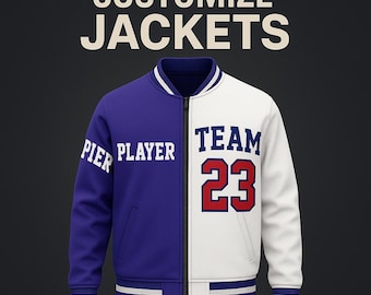 Custom Bomber Jacket | Personalized Team Warm Up Jacket for Men Women Youth | Sublimated Basketball Football Baseball Spirit Wear
