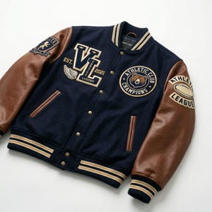 Custom Embroidered Varsity Jacket Chenille Patch Letterman Jacket School Baseball Senior Graduation Team Logo Gift Bomber Jacket For Her