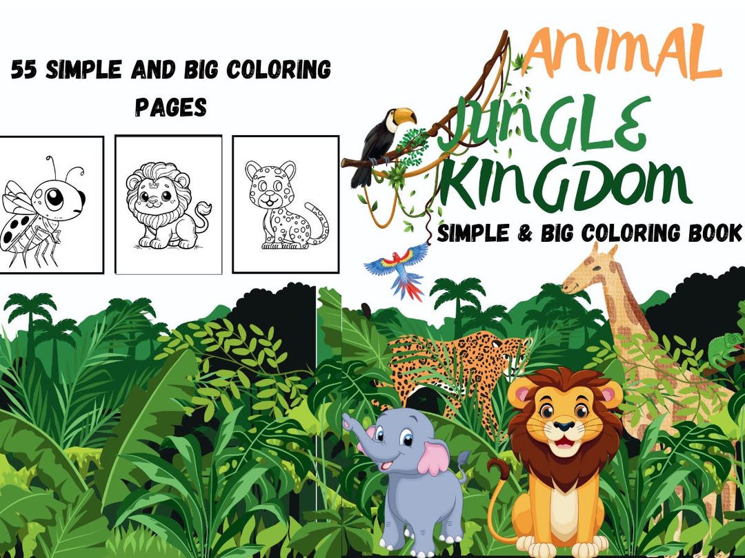 Kids Animal Coloring Book | Digital Download Printable Pages | Fun ...