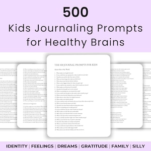 500 Kids Writing Prompts, Journal Activities for Children, Creative Writing Printable, Homeschool Curriculum Kids Journal Elementary Writing