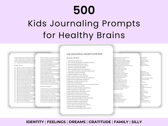 500 Kids Writing Prompts, Journal Activities for Children, Creative Writing Printable, Homeschool Curriculum Kids Journal Elementary Writing