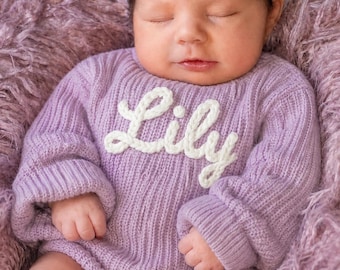 Custom Baby Name Sweater, Personalized Knit Crochet Gift, Baby Name Sweater, Knit Sweater,Personalized Baby Shower Gift, Back To School Gift