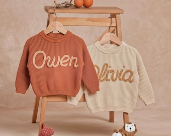 Custom Baby Name Sweater, Personalized Knit Crochet Gift, Baby Name Sweater, Knit Sweater,Personalized Gift, Boy Gift