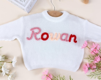Personalized Embroidered Baby Name Sweater: Custom Toddler Knitwear, Handmade Kids Gift | Baby Shower Gift, Baby Boy Gift, Baby Girl Gift