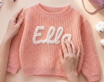 Custom Baby Name Sweater: 3D Textured Knit Crochet Gift, Heirloom Keepsake