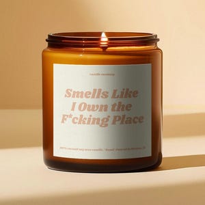 Smells Like I Own The F*cking Place Scented Candle, New Homeowner Gift, Realtor Gift, Closing Day Gift, Housewarming Candle, Funny Candle