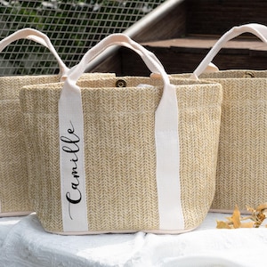 Personalized Straw Tote Bag: Bridesmaid Proposal Gift, Bachelorette Party Favor