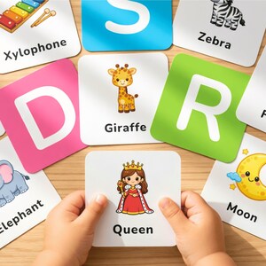 Alphabet Flash Cards, Double-Sided, Age 2-3, ABC for Toddlers, 4 Sizes