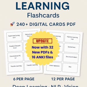 AI & Machine Learning Flashcards: 240 Flashcards + ANKI Deck (30+ PDFs)