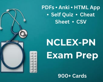 NCLEX-PN Exam Prep Flashcards | Practice Questions | Study Plan | Self Quiz | Cheat Sheet | 900+ Cards | Lpn LVN Boards