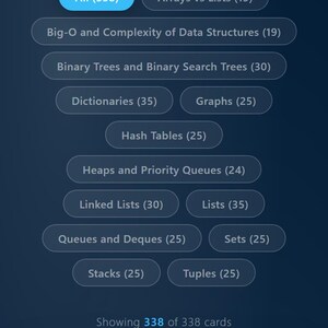 Data Structures Flashcards with Python Examples — 338 Cards | PDF, Anki Deck & HTML Study App | Coding Interview Prep image 2