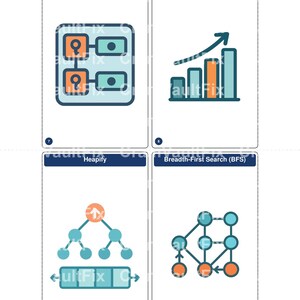 Flashcards met datastructuren en algoritmen (200 geïllustreerde kaarten) ter voorbereiding op DSA-coderingssollicitaties. Printbare kaarten op indexkaartformaat. Digitale download. afbeelding 10