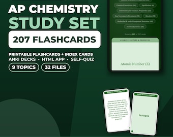 AP Chemistry Flashcards: 207 Cards, Printable PDFs, Anki Decks and Offline HTML App