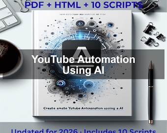 Automatización de YouTube con IA: minicurso (PDF + HTML adicional) - 10 scripts de Python - 2026