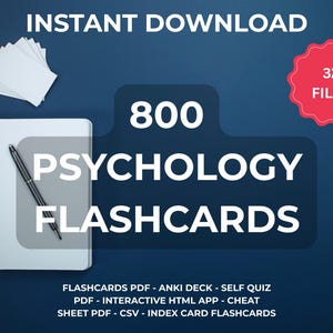 Psychology Flashcards | 800 Study Cards, Anki Deck & Digital Download