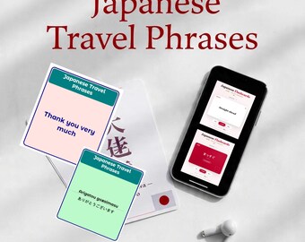 Japanese Flashcards Bundle | Travel Phrases | HTML App - MP3 Audio - Printable PDF Flashcards - Anki Deck