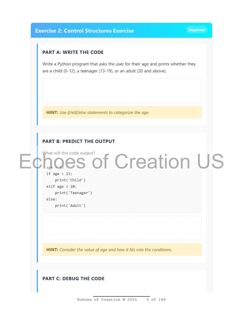 Python Programming Exercises: Beginner to Advanced Coding Practice (Instant PDF Download) image 5